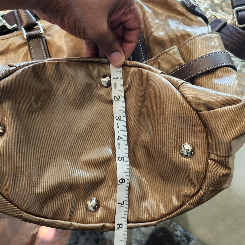 Tod's Tote/Crossbody, Tan/Brown Coated Canvas/Leather, Shoulder Bag - Picture 14 of 16